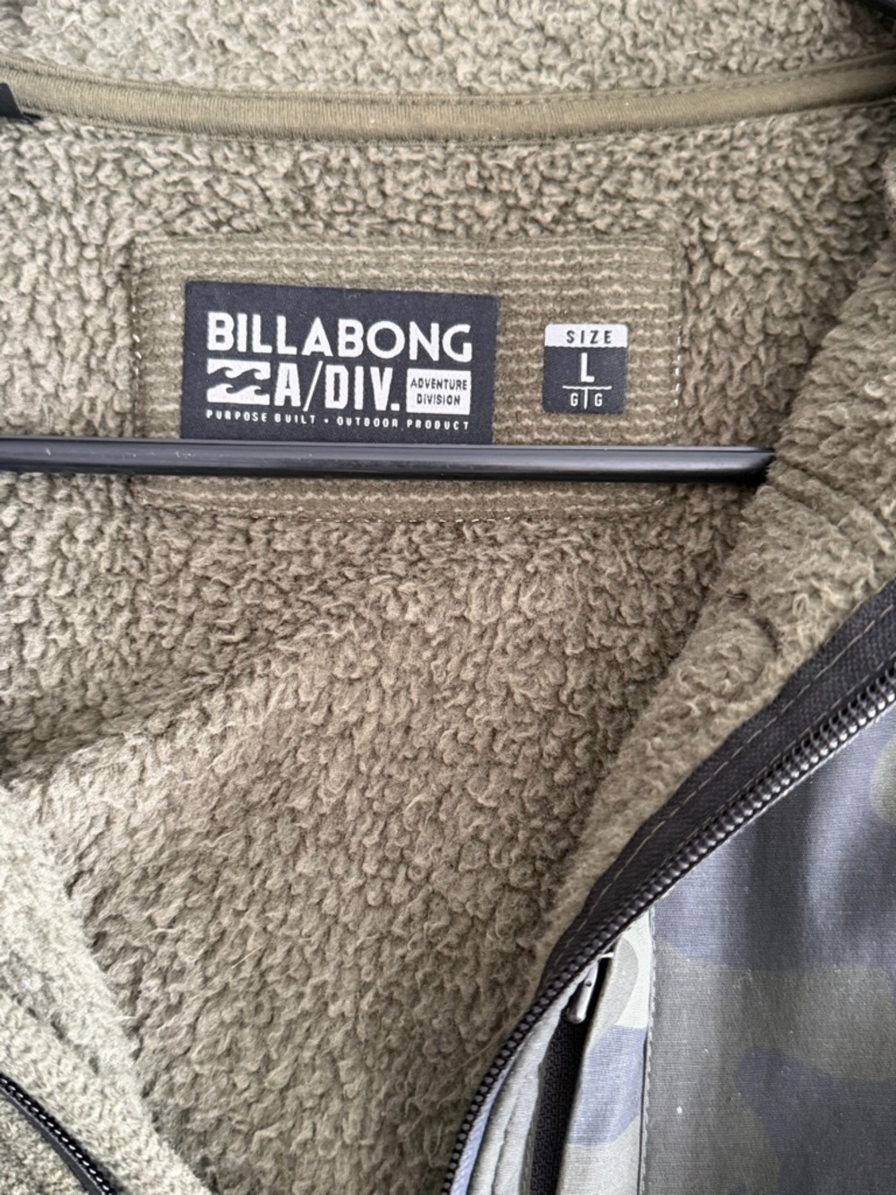 Billabong Boundaries Military Camo Fleece Pullover L - Picture 3 of 3